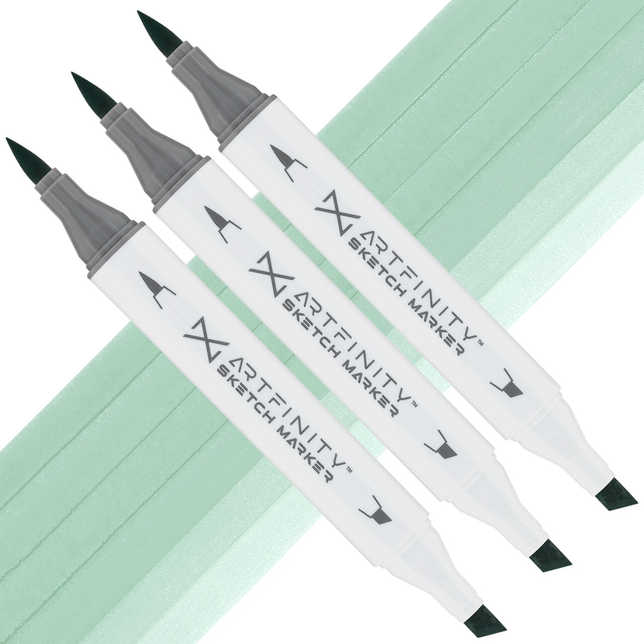 Artfinity Sketch Marker Sets - Set of 3 - Dim Green BG5-2, Vibrant, Professional, Dye-Based Alcohol Markers for Artists, Drawing, Travel, & More